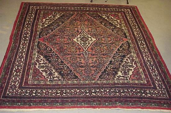 Appraisal: Semi-Antique Persian Bibicabad rug ' x ' cream center medallion