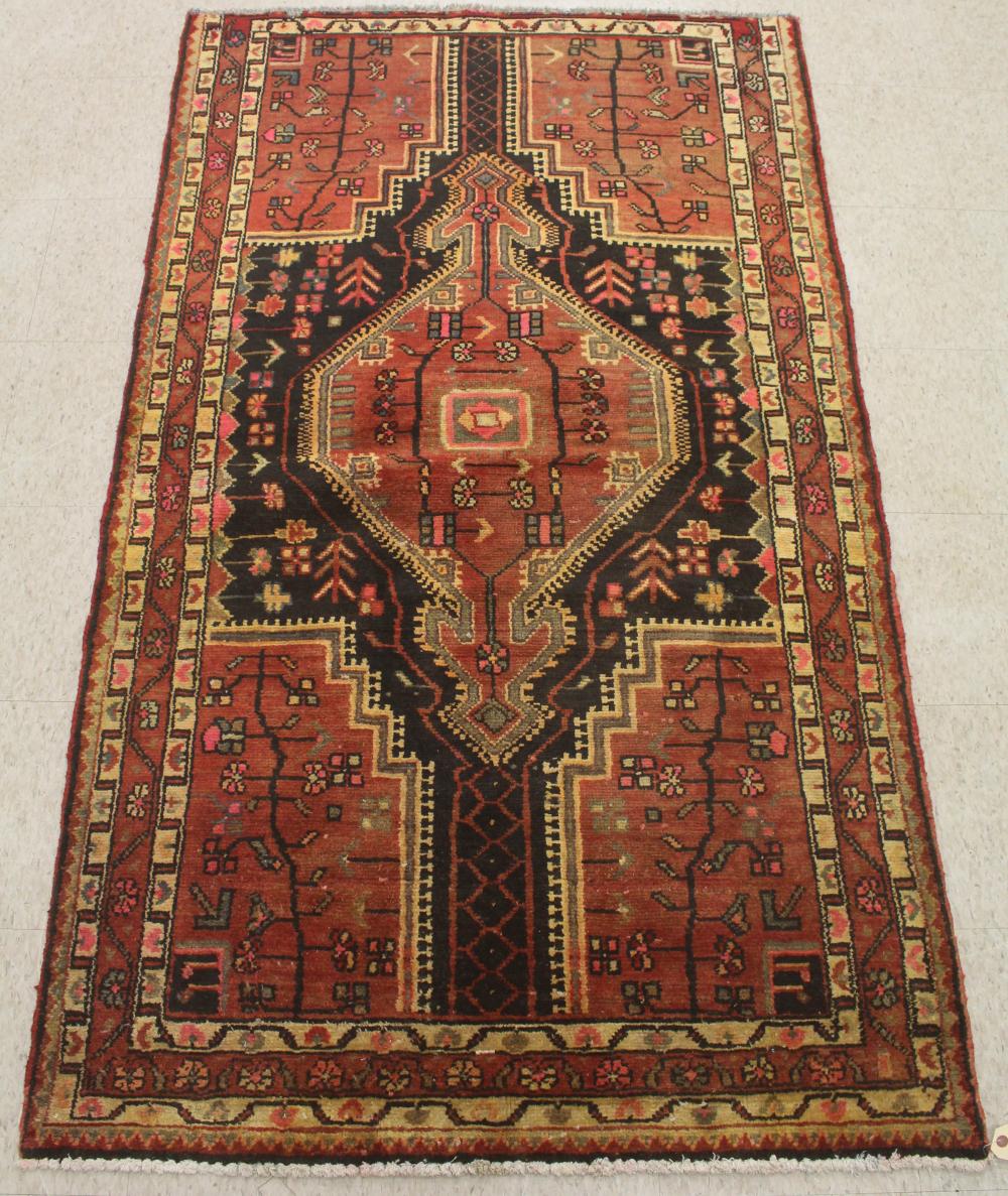 Appraisal: TWO HAND KNOTTED PERSIAN TRIBAL AREA RUGS ' x '