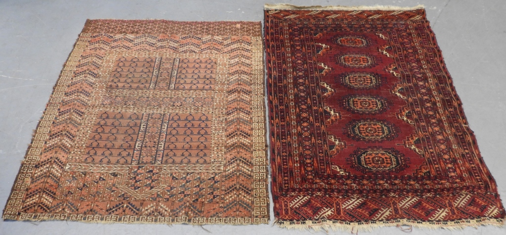 Appraisal: PC TURKMEN TEKKI SARYK RUGS Turkey th CenturyIncludes a rug