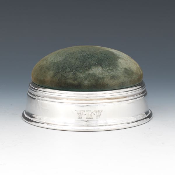 Appraisal: TIFFANY CO STERLING SILVER AND GREEN VELVET OVER WOOD DRESSER