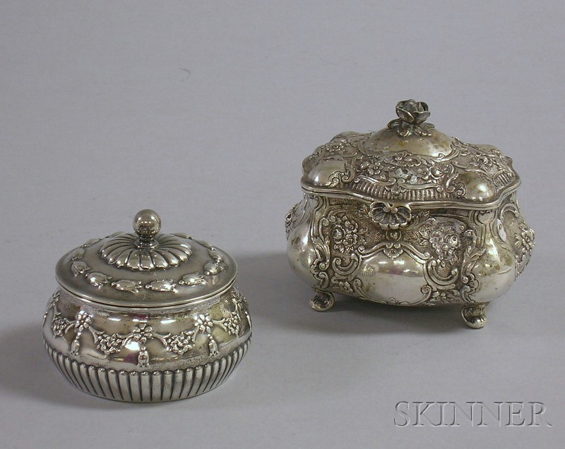 Appraisal: German Vanity Box and a Gorham Sterling Lidded Box German