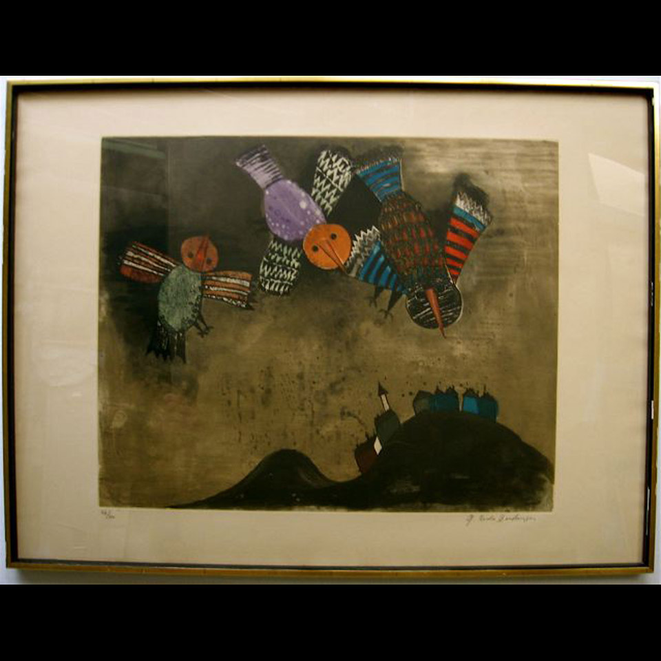 Appraisal: BIRDS GRACIELA RODO BOULANGER - BOLIVIAN COLOUR ETCHING Beckett Gallery