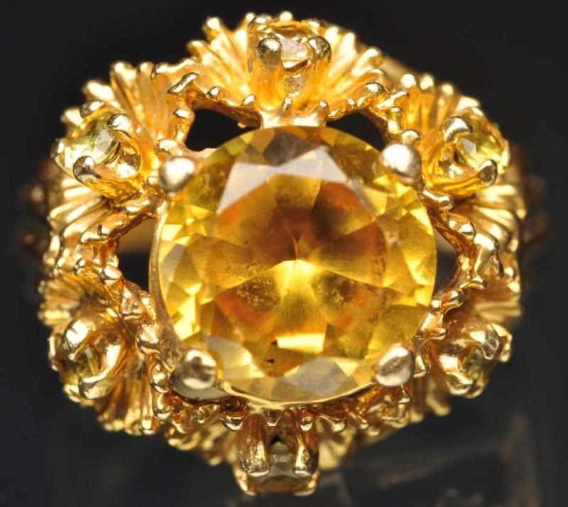 Appraisal: K Y Gold Ladies Ring with Yellow Topaz Stone Weight