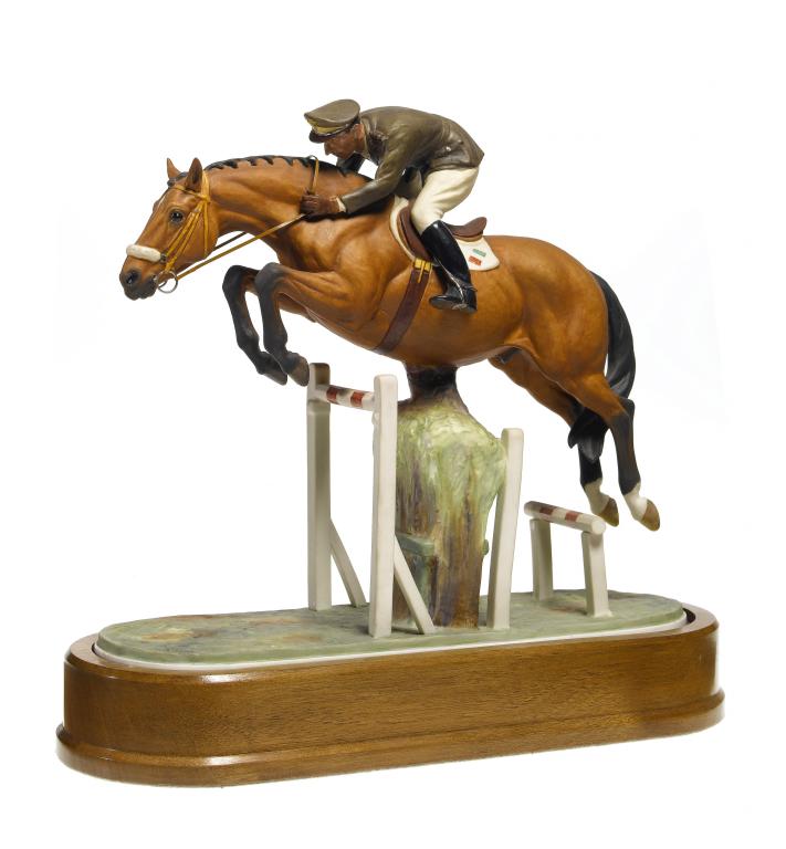 Appraisal: A ROYAL WORCESTER EQUESTRIAN STATUETTE OF MERANO AND CAPTAIN RAIMONDO