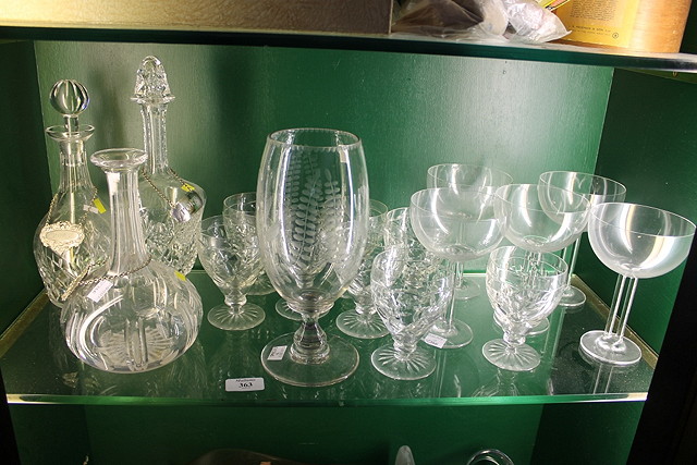 Appraisal: A COLLECTION OF GLASSWARE to include an etched celery glass