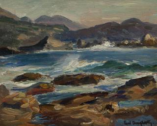 Appraisal: Paul Dougherty Rocky coastline Carmel estate stamped lower right oil