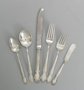 Appraisal: A Sterling Silver Luncheon For Eight In Wedding Bells Pattern