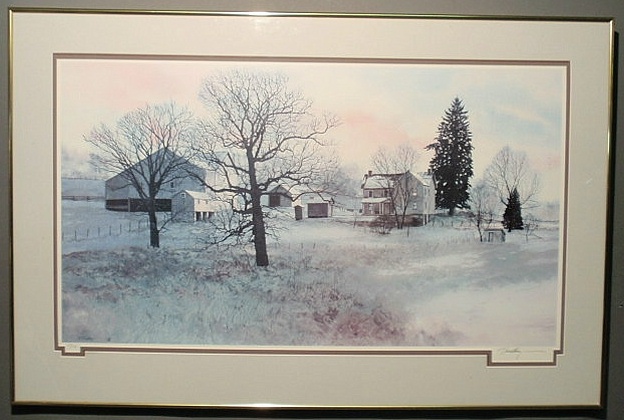 Appraisal: Large Peter Sculthorpe limited edition farm landscape pencil signed Peter