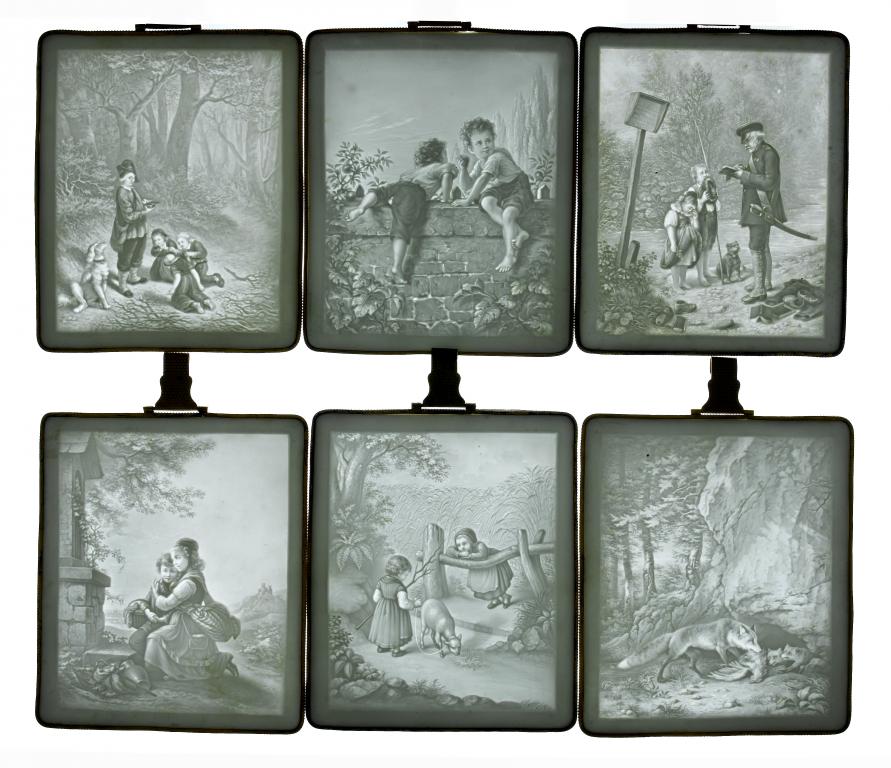 Appraisal: A SET OF NINE LITHOPANES PROBABLY FRENCH one a portrait