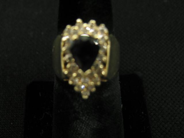 Appraisal: Sapphire and Diamond Ring carat k yellow gold with deep