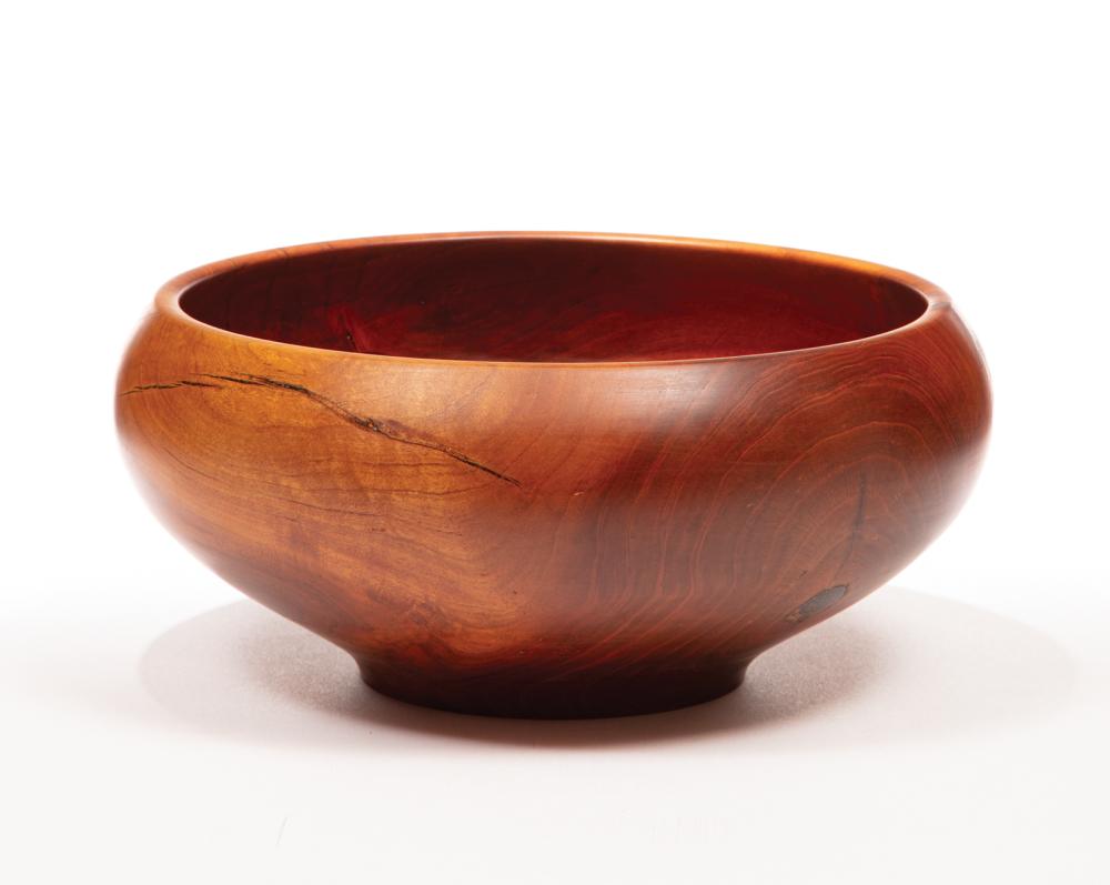 Appraisal: Large Turned Cherrywood Bowl by Ronald W Alexander American b