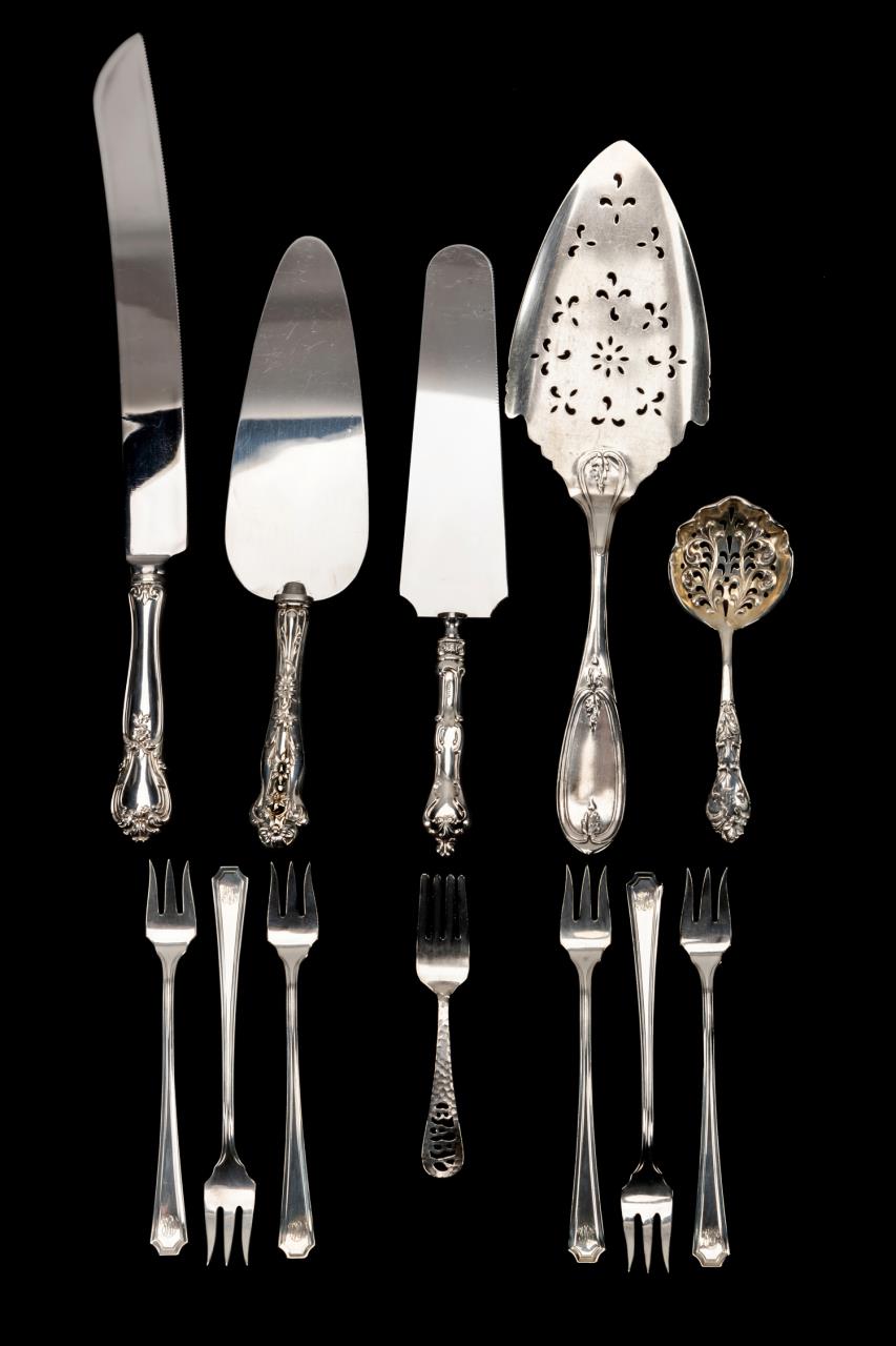 Appraisal: TWELVE STERLING SERVING PIECES VARIOUS MAKERS Twelve sterling silver serving