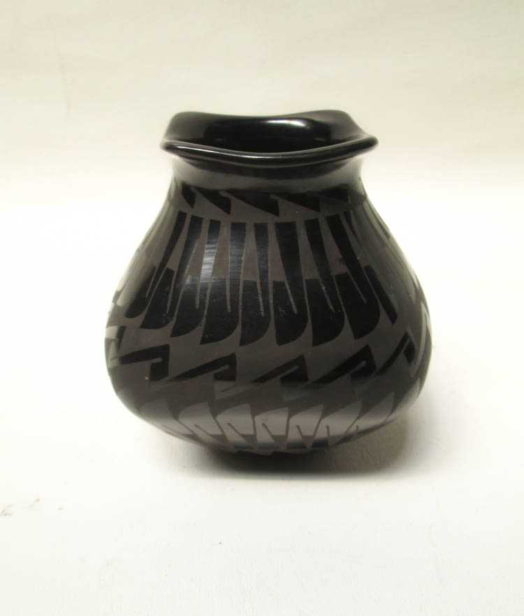 Appraisal: BLACKWARE POTTERY VASE signed Socorro Reyes Mata Ortiz village northern