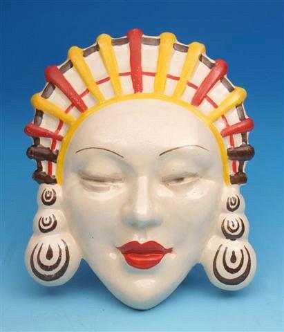 Appraisal: A Clarice Cliff Newport pottery mask 'Marlene' high