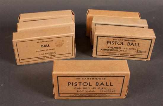 Appraisal: Group of ammunition including boxes of cartridges for pistol ball