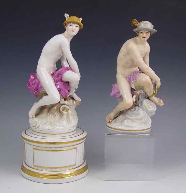 Appraisal: KPM PORCELAIN FIGURES DEPICTING MERCURY Each unique in detail ''