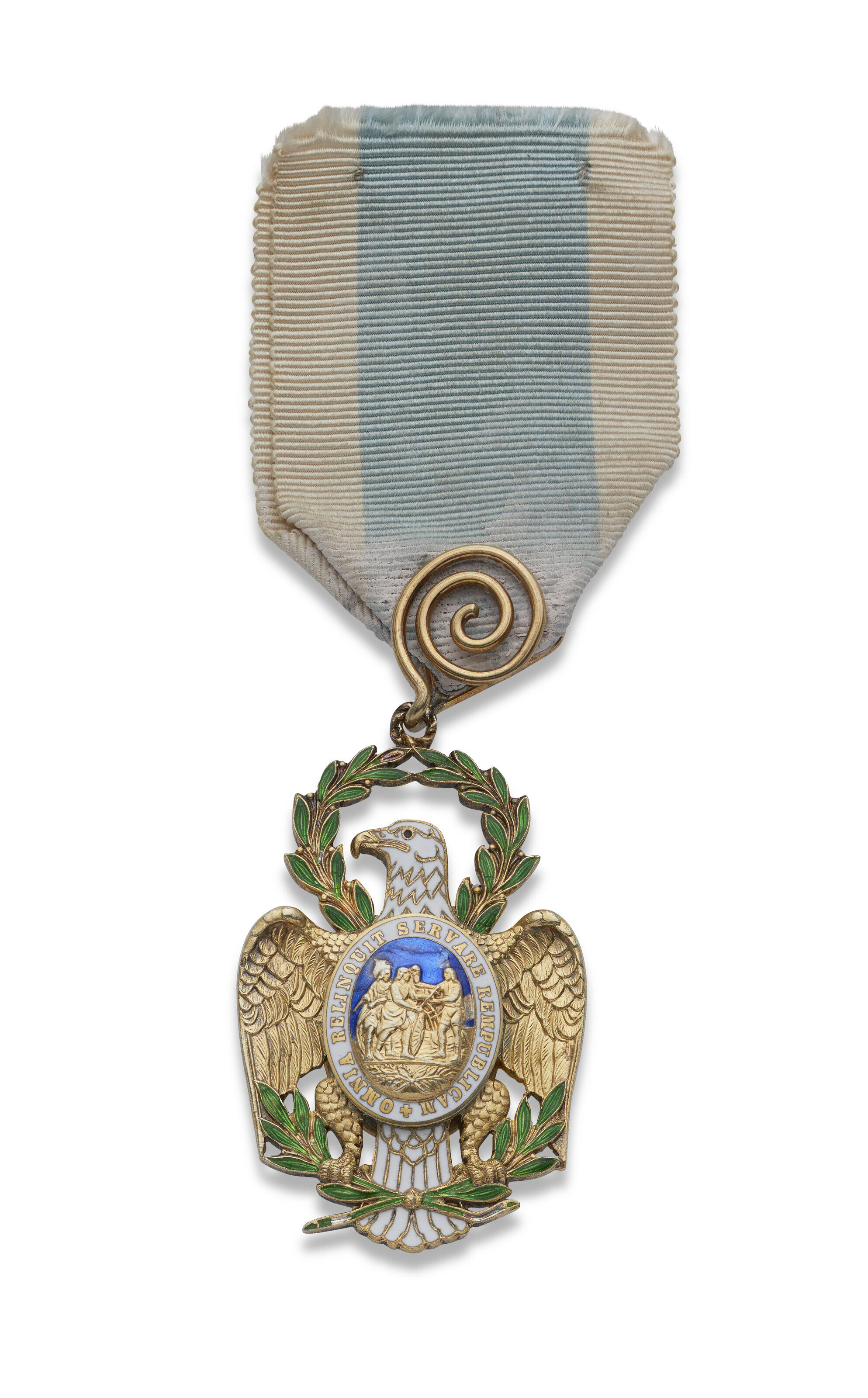 Appraisal: THE ORDER OF THE CINCINNATI A FRENCH ENAMELED SILVER-GILT EAGLE