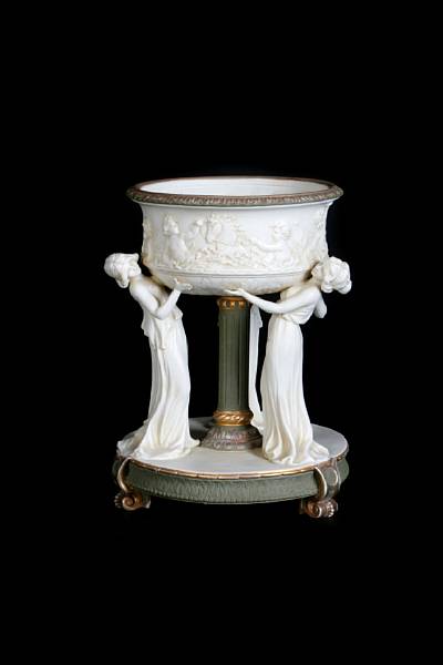 Appraisal: A Continental parian porcelain figural centerpiece height in