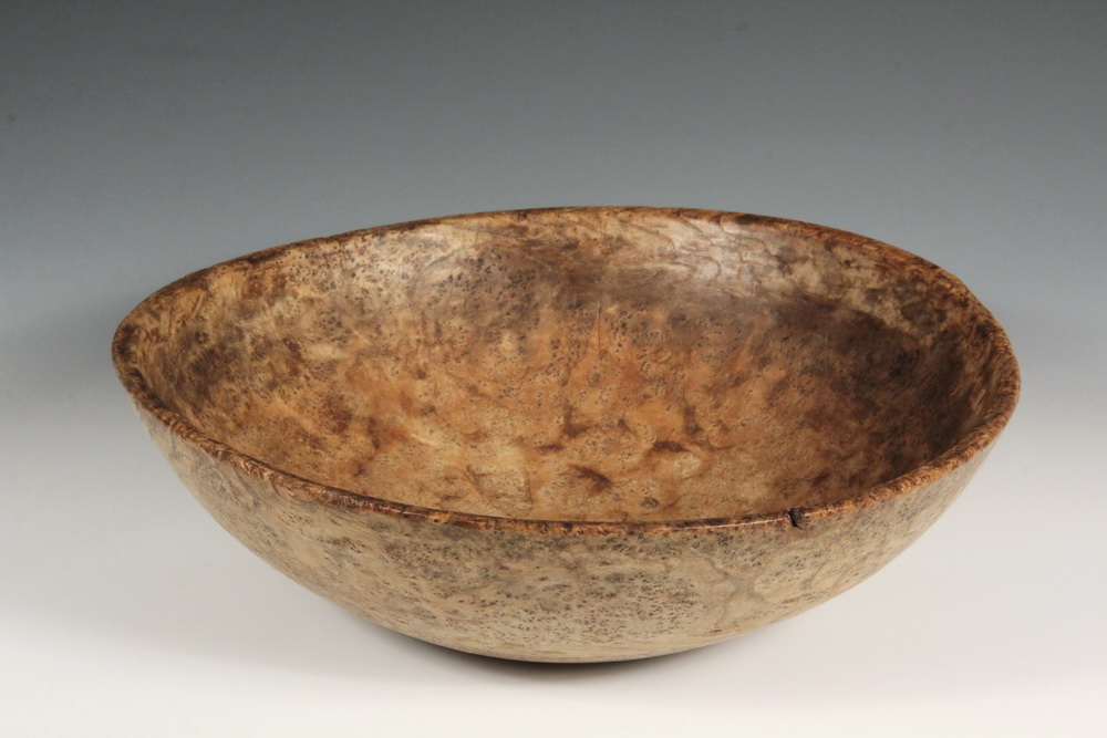 Appraisal: BURLWOOD BOWL - American Chestnut Burled Bowl th c New