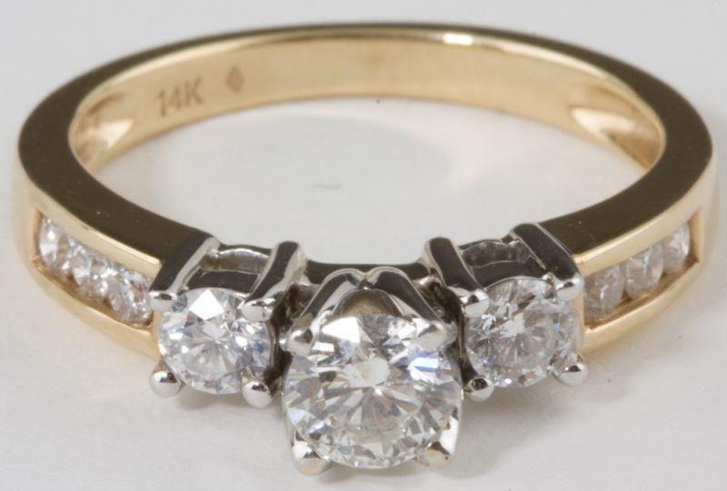 Appraisal: Three Stone Diamond Engagement Ring consisting of round brilliant diamond