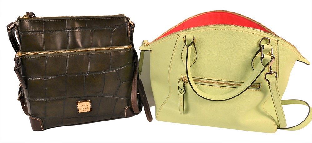 Appraisal: Two Dooney Bourke Cross Body Handbags to include one lime