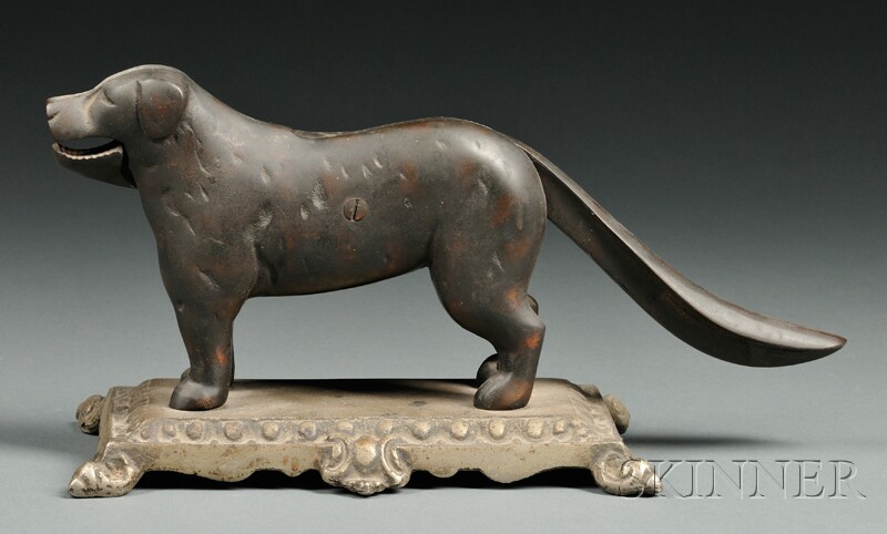 Appraisal: Cast Iron Dog Nutcracker on Pedestal ht in