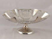 Appraisal: A sterling silver hallmarked hexafoil dish on stand with pierced