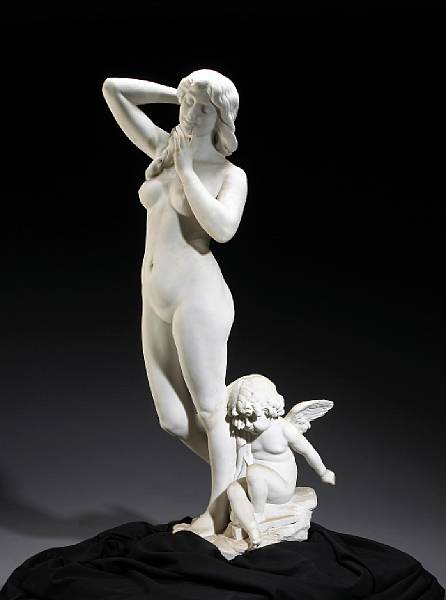 Appraisal: An Italian carved marble figure of Venus and Cupid Antonio