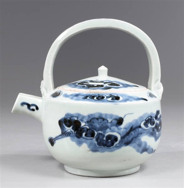 Appraisal: Chinese blue and white Chinese porcelain teapot the body decorated