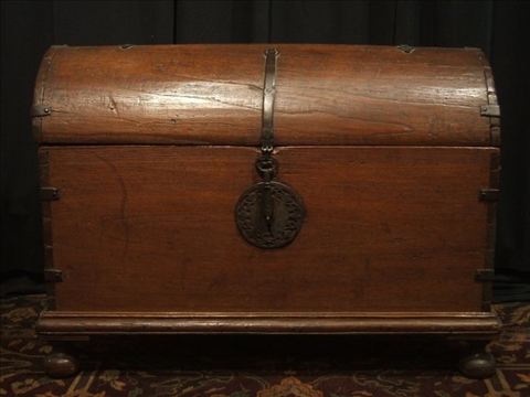 Appraisal: INDIAN HARDWOOD DOMED CHEST th th century the domed top