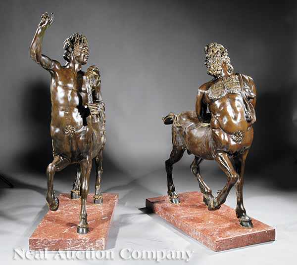 Appraisal: A Pair of Antique Italian Bronzes of the Furietti Centaurs