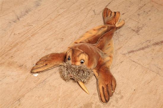 Appraisal: STEIFF WALRUS Brown with plastic eye and composite tusks l