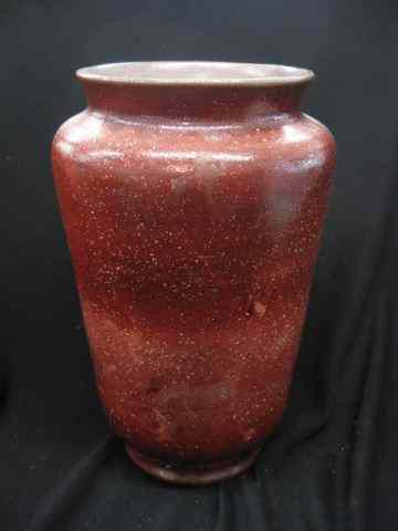 Appraisal: Holland Art Pottery Vase red volcanic style glaze signed ''