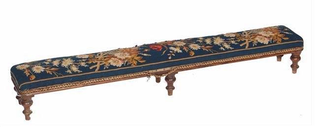 Appraisal: A VICTORIAN MAHOGANY FOOTSTOOL OR KNEELER with upholstered tapestry top