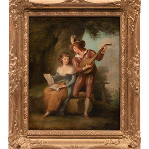 Appraisal: French School th Century A Courting Couple oil on canvas