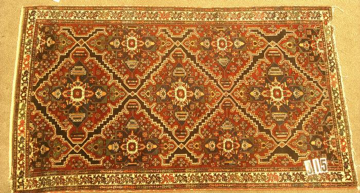 Appraisal: x Turkish rug wear at ends and edges Estimate -