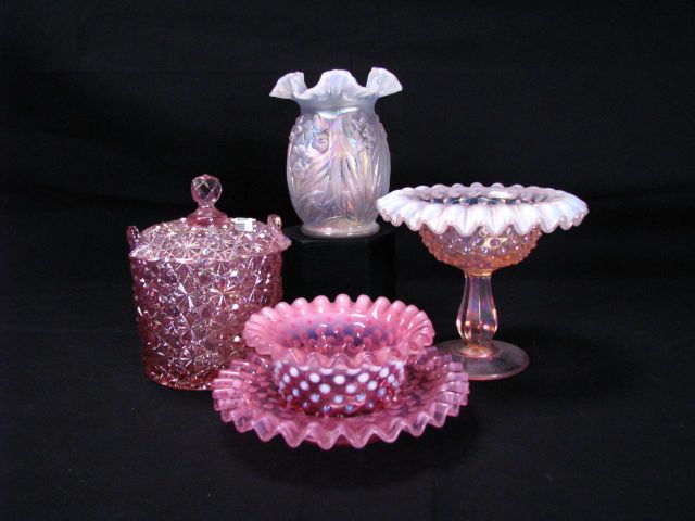 Appraisal: Fenton Art Glass Lot including inch vase inch pedestal two-piece