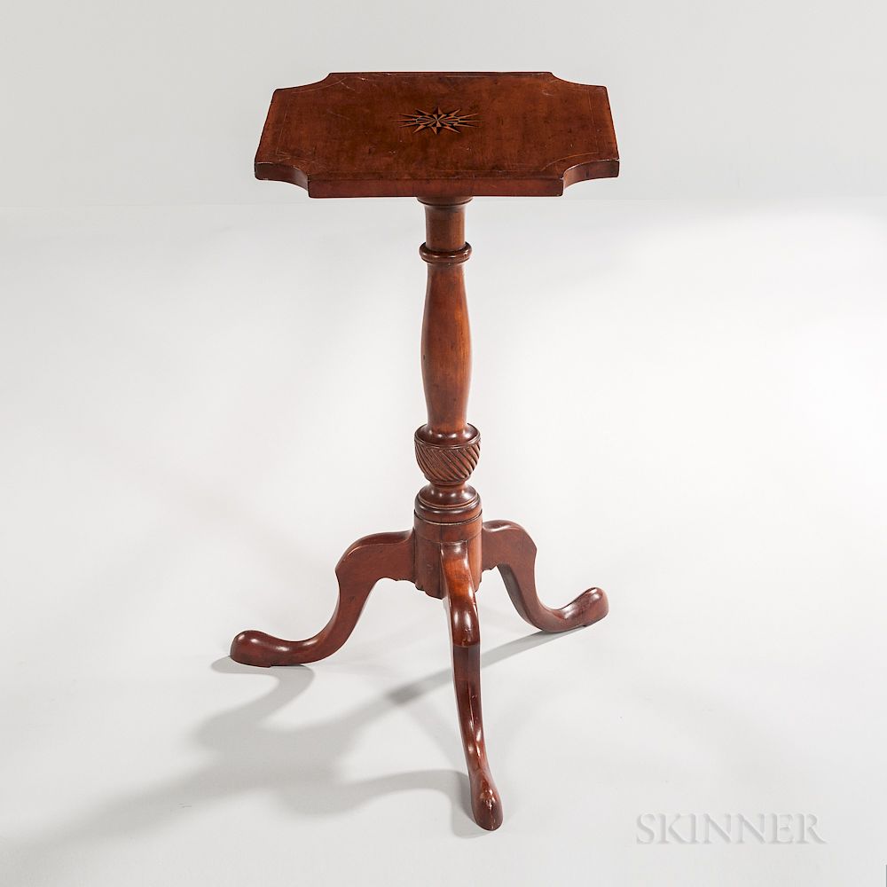 Appraisal: Inlaid Cherry Candlestand Inlaid Cherry Candlestand possibly Nathan Lumbard Sutton