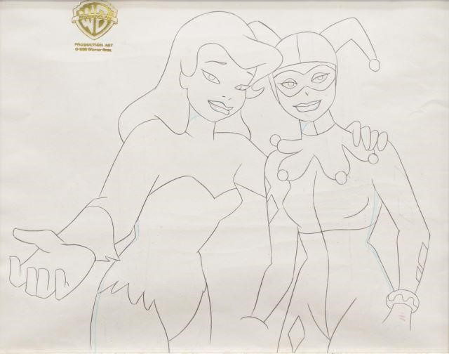 Appraisal: Framed Warner Brothers animation production drawing on paper Harley and