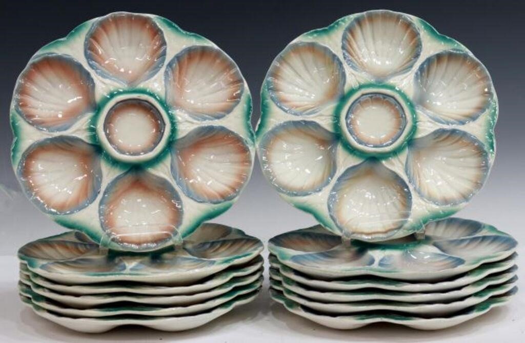 Appraisal: lot of French faience oyster plates Digoin Sarreguemines mid th