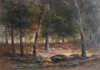 Appraisal: CHRISTOPHER H SHEARER american - LANDSCAPE WITH TREES Signed and