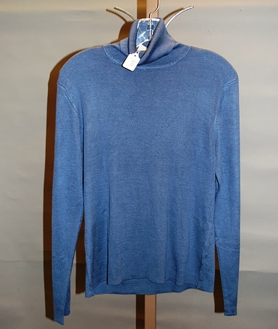 Appraisal: Ann Taylor blue silk long sleeve silk turtleneck top Size