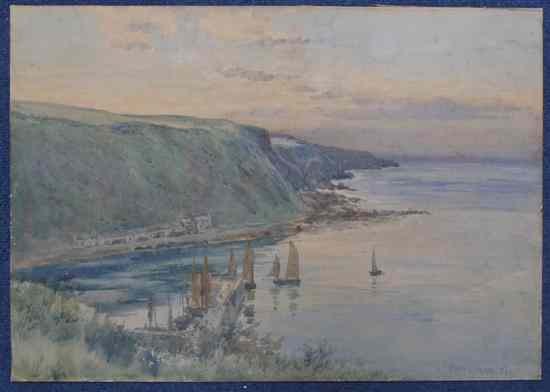 Appraisal: Frank Watson Wood - watercolour Burnmouth Harbour near Berwick signed