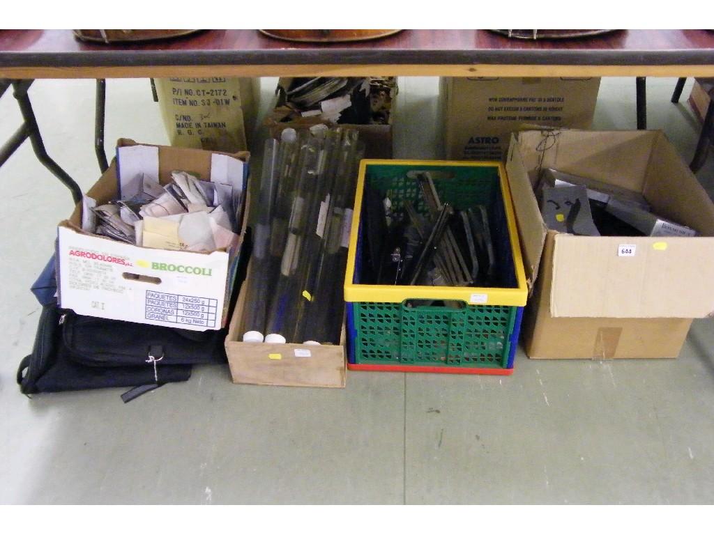 Appraisal: Large quantity of instrument strings selection of folding music stands