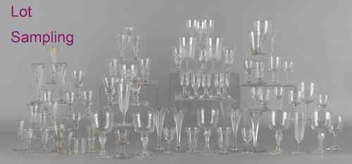 Appraisal: Large collection of colorless glass stemware th th c