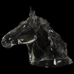 Appraisal: A Baccarat T te de Cheval Trophy Sculpture Late th