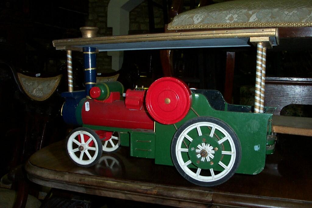 Appraisal: A model of a steam engine with polychrome decoration together