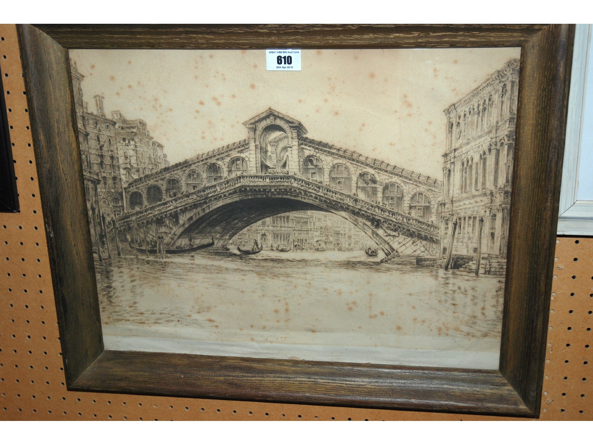 Appraisal: FRED A FARRELL The Rialto Venice signed etching