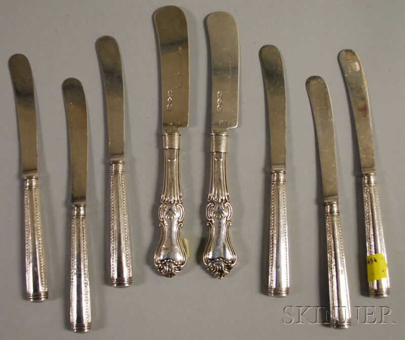 Appraisal: Eight Sterling-handled Knives two master butter knives and a set