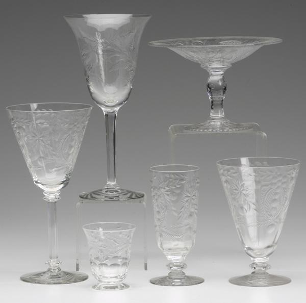 Appraisal: MIXED STEMWARE LOT Fifty-five pieces includes assorted cut crystal wines